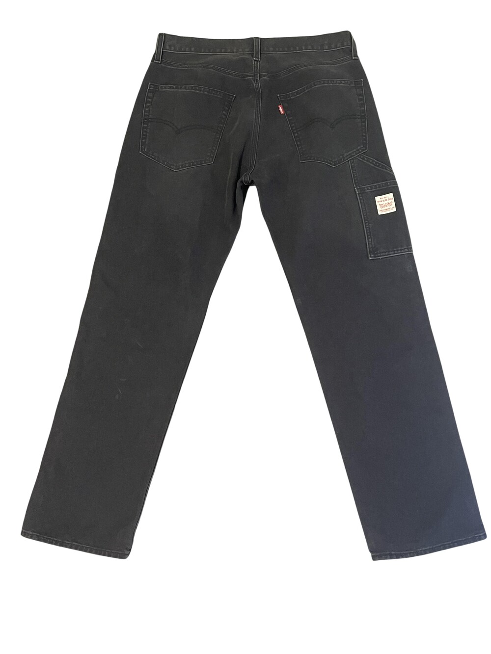 Levi's Jeans Mens 32x32 Black Charcoal Wash Regular Fit Straight Leg Workwear